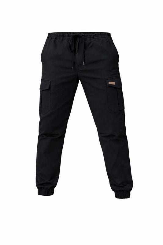 Men’s Black Cargo Trousers – Utility Comfort Fit