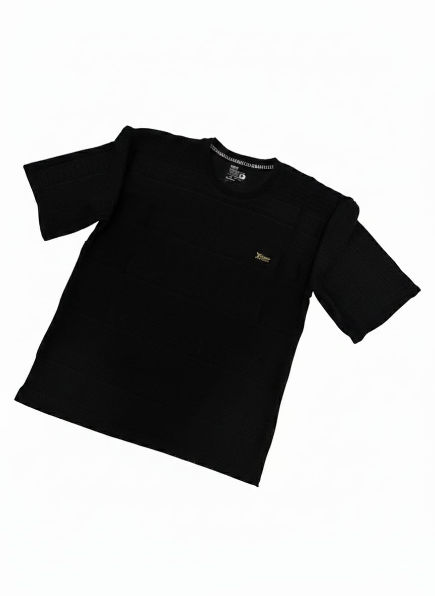 Premium Black Crew Neck T-Shirt – Breathable Airflow Design