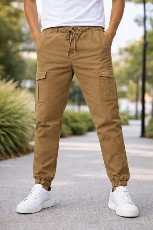 Men’s Light BrownCargo Trousers – Utility Comfort Fit