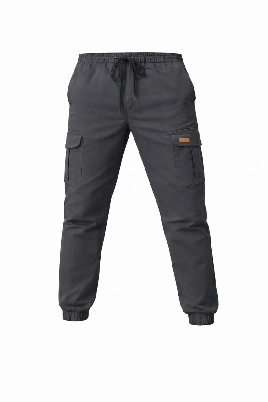 Men’s Gray Cargo Trousers – Utility Comfort Fit