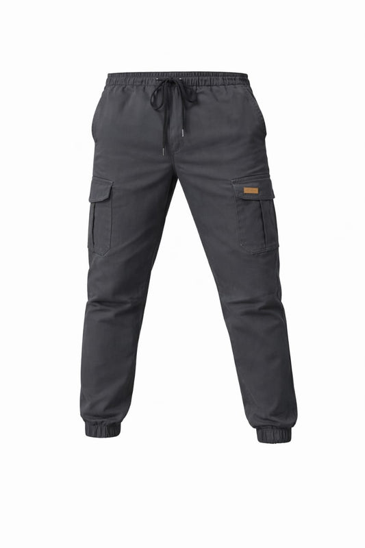 Men’s Gray Cargo Trousers – Utility Comfort Fit