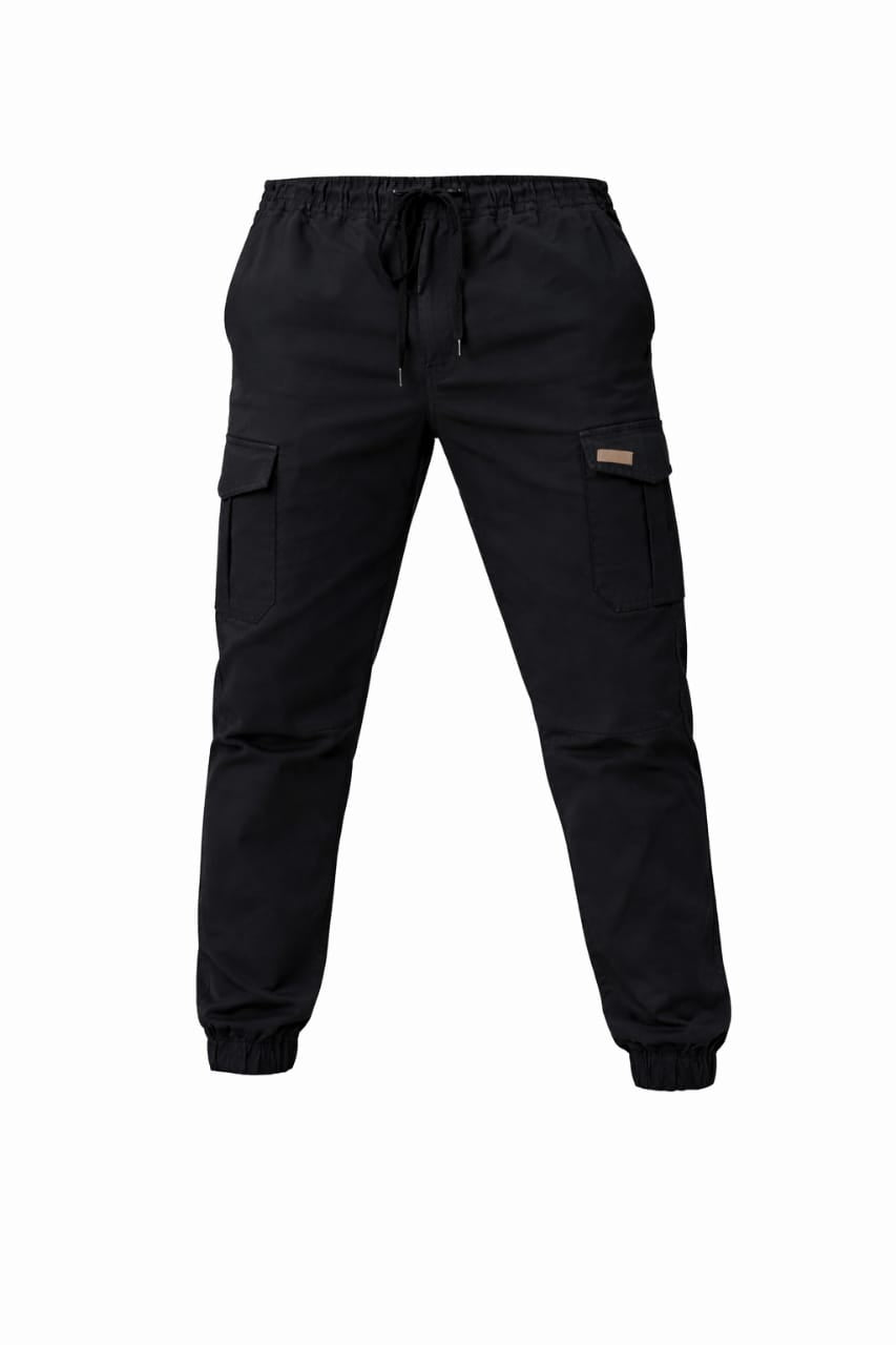 Men’s Black Cargo Trousers – Utility Comfort Fit