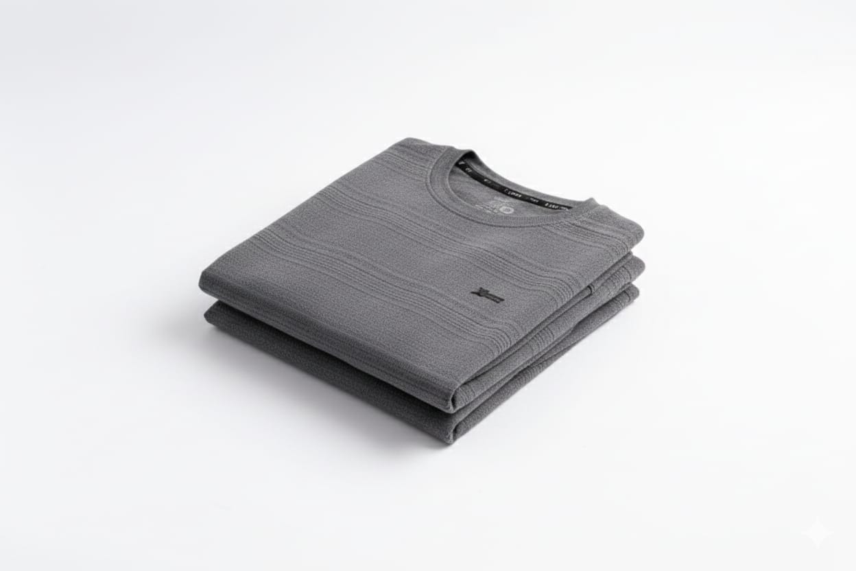 Premium Grey Crew Neck T-Shirt – Breathable Airflow Design