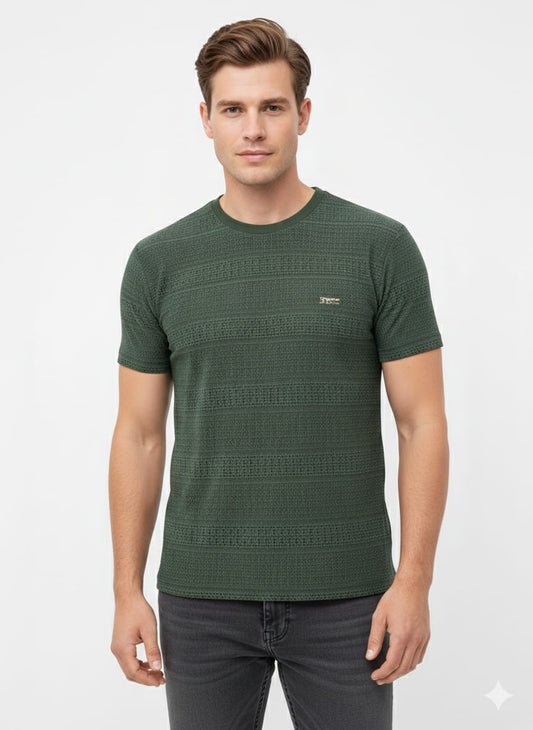 Premium Green Crew Neck T-Shirt – Breathable Airflow Design