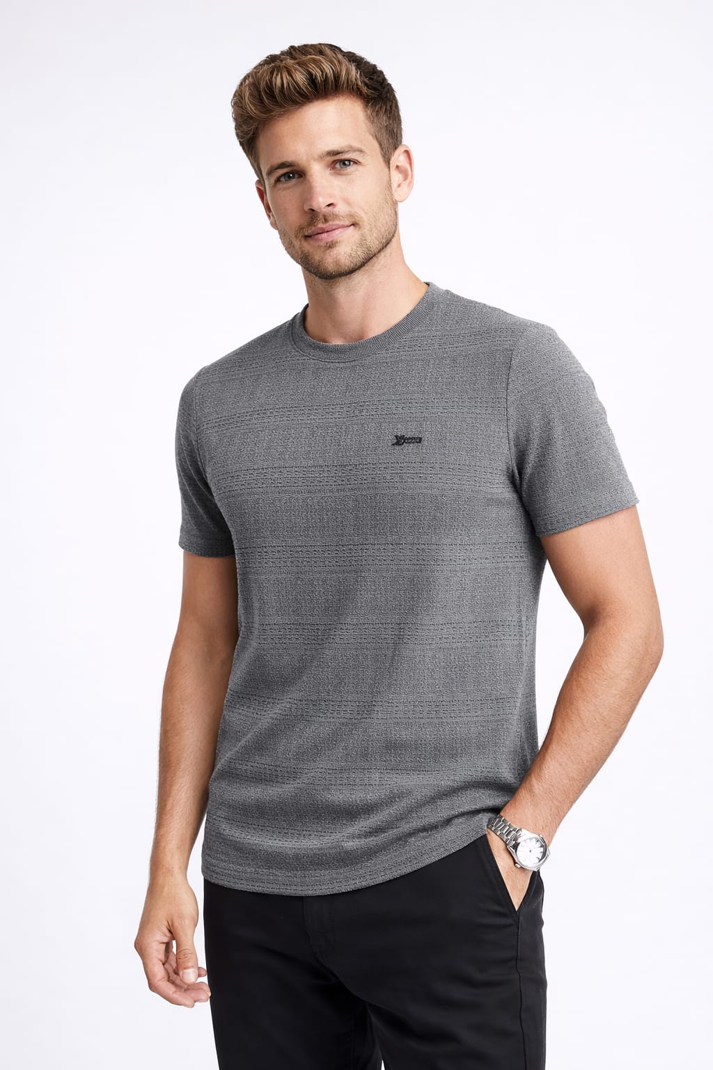 Premium Grey Crew Neck T-Shirt – Breathable Airflow Design